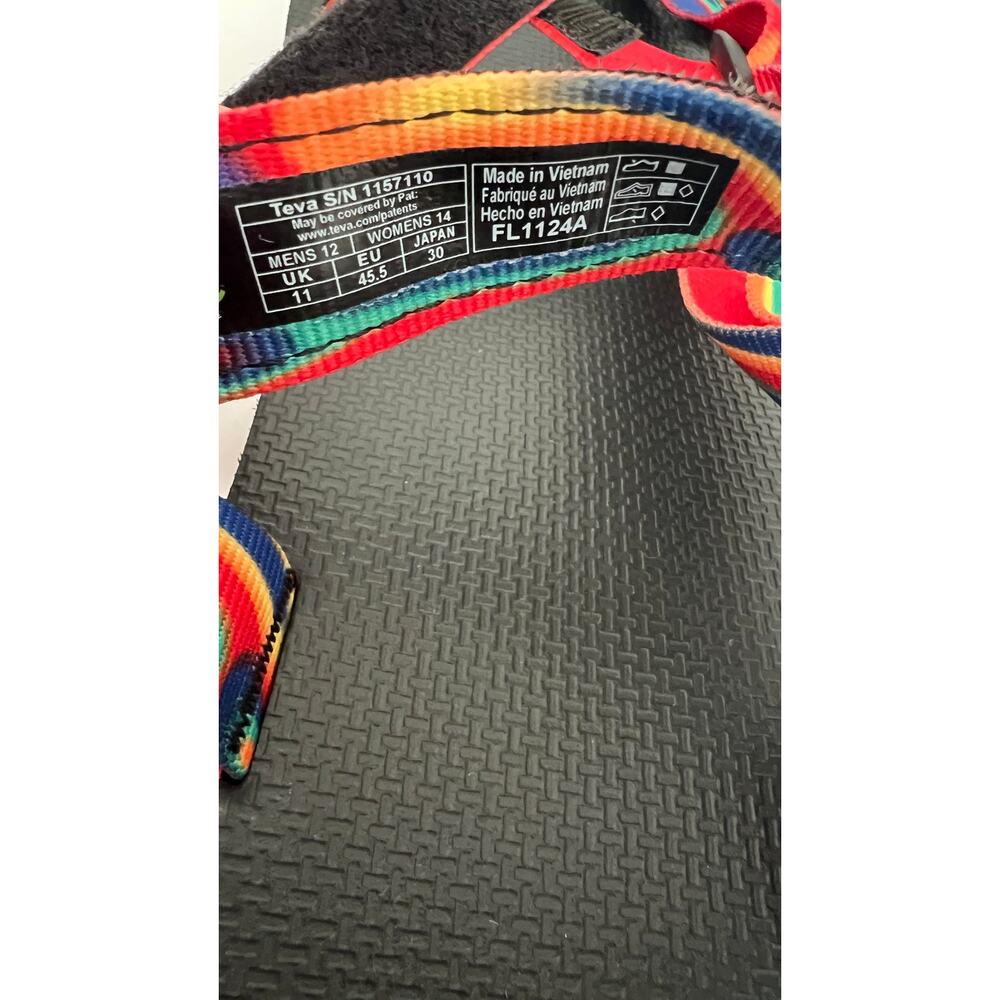 Teva Original Universal Unisex Rainbow Sandals Size 12 - Picture 7 of 8